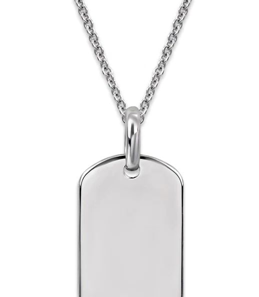 NEW 14K WHITE GOLD HIGH POLISHED RECTANGLE PENDANT (1 of 2)