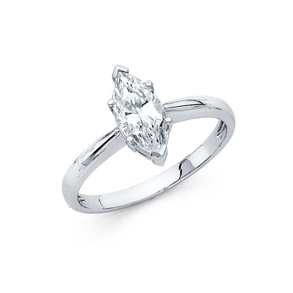 NEW 14K WHITE GOLD ENGAGEMENT RING: NEW 14K WHITE GOLD ENGAGEMENT RING ENGAGEMENT RING NEW 14K WHITE GOLD WIDTH : 1.5 mm WEIGHT : 2.4g