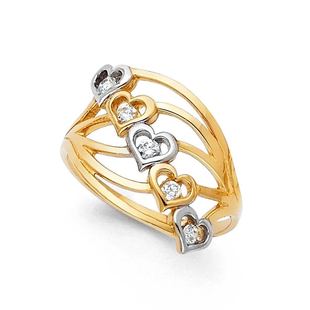 NEW 14K TWO TONE GOLD SEMANARIO RING: NEW 14K TWO TONE GOLD SEMANARIO RING SEMANARIO RING NEW 14K TWO TONE GOLD WIDTH: 15 mm Apx. WEIGHT: 2.3 g