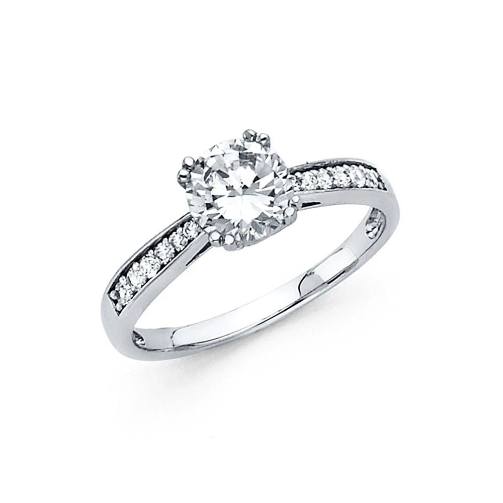 NEW 14K WHITE GOLD ENGAGEMENT RING: NEW 14K WHITE GOLD ENGAGEMENT RING ENGAGEMENT RING NEW 14K WHITE GOLD WIDTH: 2.5 mm Apx. WEIGHT: 2.37 g