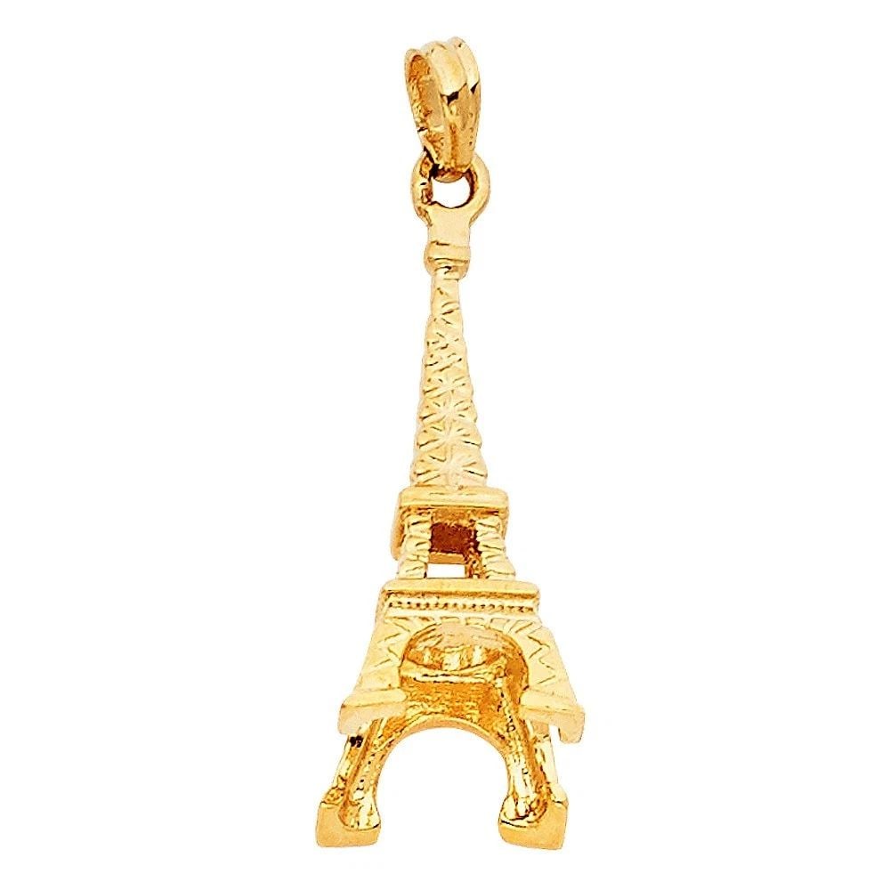 NEW 14K YELLOW GOLD TOWER PENDANT (1 of 2)