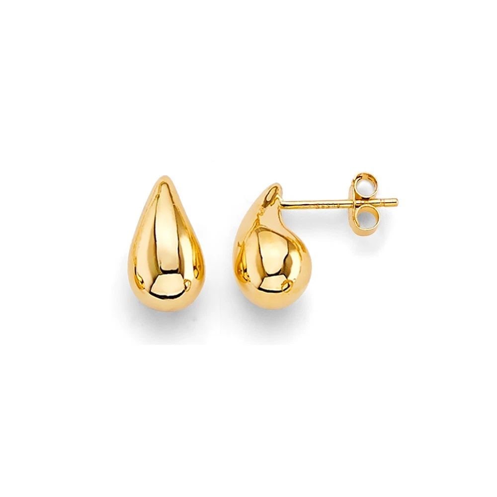 NEW 14K YELLOW GOLD WATER DROP EARRINGS (1 of 2)