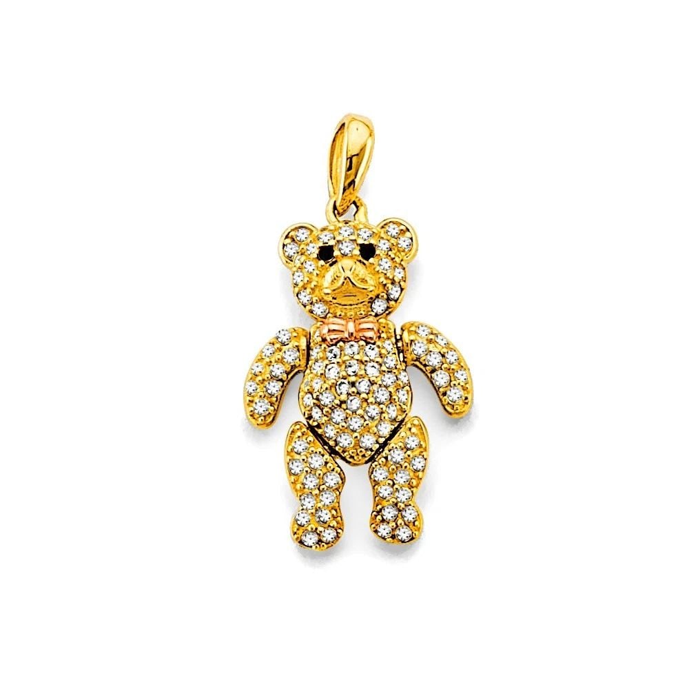 NEW 14K YELLOW GOLD MOTION TEDDY BEAR PENDANT: NEW 14K YELLOW GOLD MOTION TEDDY BEAR PENDANT MOTION TEDDY BEAR PENDANT NEW 14K YELLOW GOLD Height : 25 mm Width : 15 mm Apx. WEIGHT : 2.3g