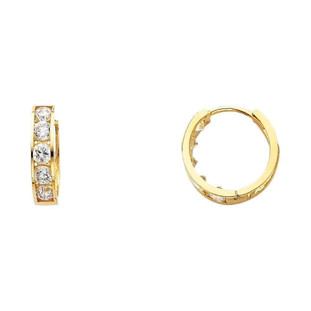 NEW 14K YELLOW GOLD HUGGIES EARRINGS (1 of 2)