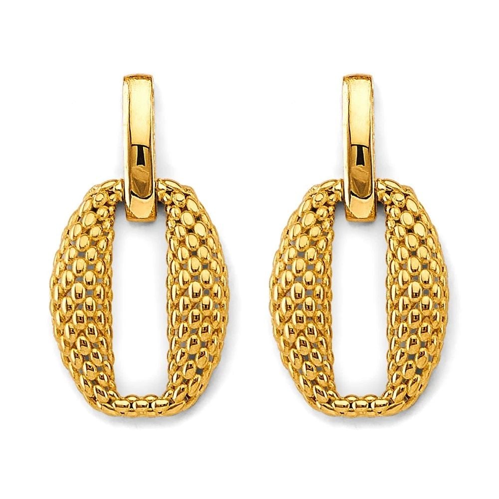 NEW 14K YELLOW GOLD FANCY MESH DESIGN PENDANT (1 of 2)