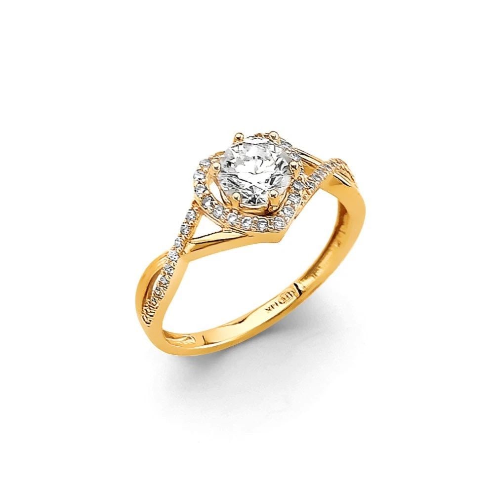 NEW 14K YELLOW GOLD ENGAGEMENT RING (1 of 2)