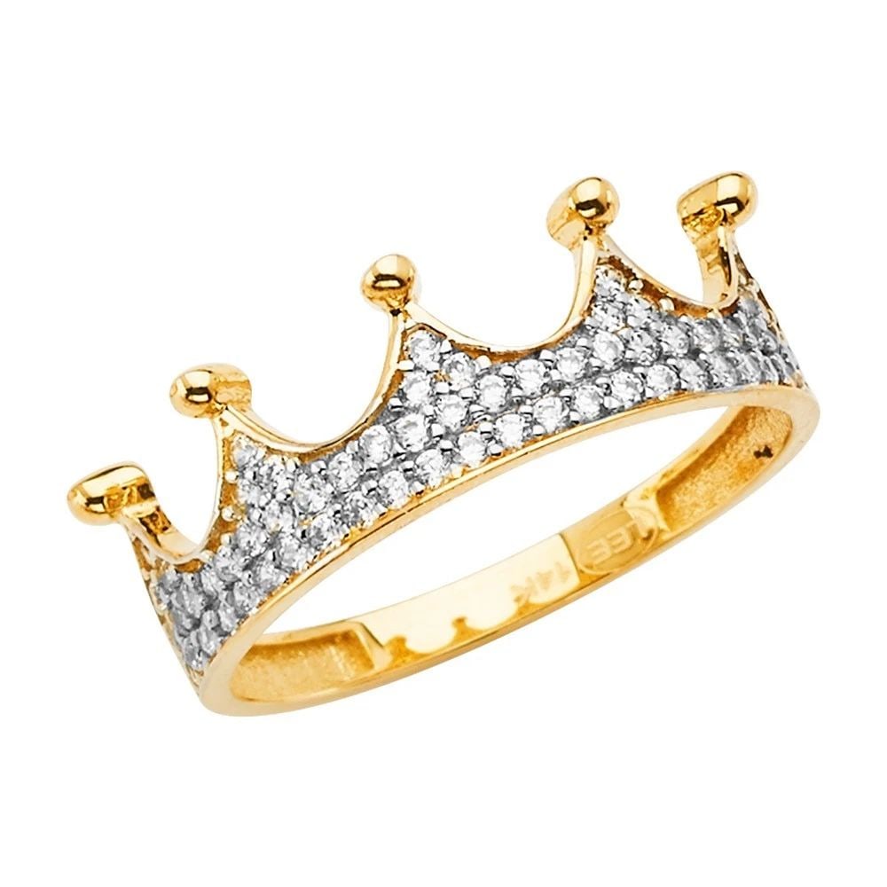 NEW 14K TWO TONE GOLD CROWN RING (1 of 2)
