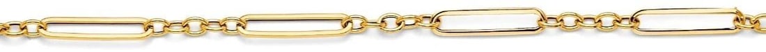NEW 14K YELLOW GOLD HOLLOW PAPER CLIP + OVAL LINK BRACELET: NEW 14K YELLOW GOLD HOLLOW PAPER CLIP + OVAL LINK BRACELET HOLLOW PAPER CLIP + OVAL LINK BRACELET NEW 14K YELLOW GOLD LENGTH - 7.5in Apx WEIGHT - 2.3g