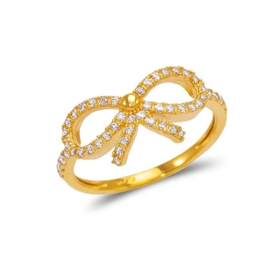 NEW 14K YELLOW GOLD LADIES FANCY BOW RING (1 of 2)