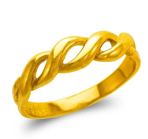 NEW 14K YELLOW GOLD LADIES TWISTED DESIGN RING (1 of 2)