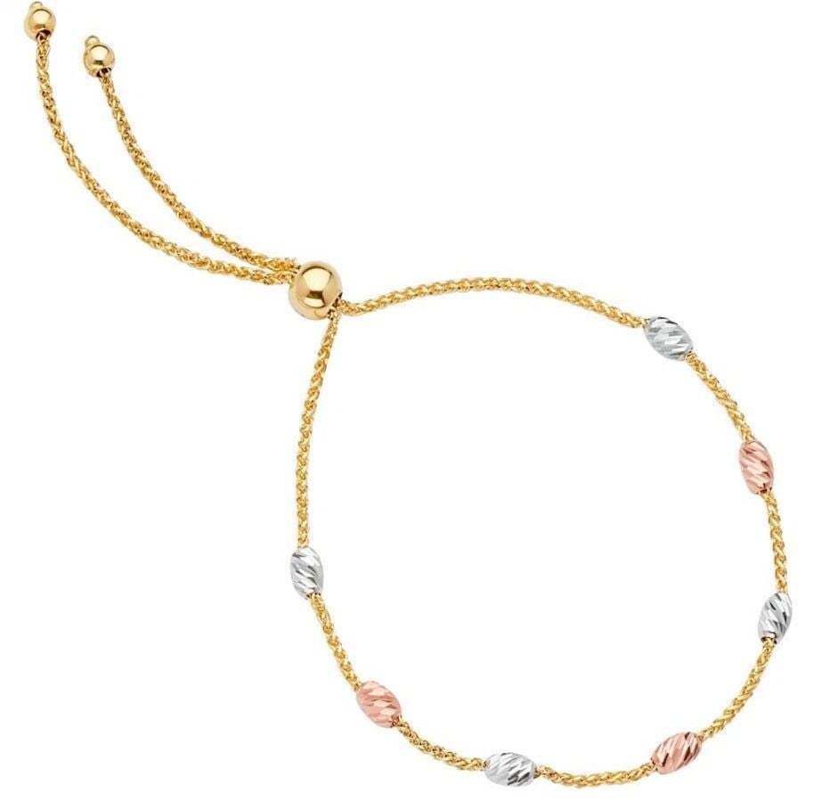 NEW 14K TRI COLOR GOLD FRIENDSHIP BRACELET: NEW 14K TRI COLOR GOLD FRIENDSHIP BRACELET FRIENDSHIP BRACELET NEW 14K TRI COLOR GOLD 0 Apx WEIGHT - 2.3g