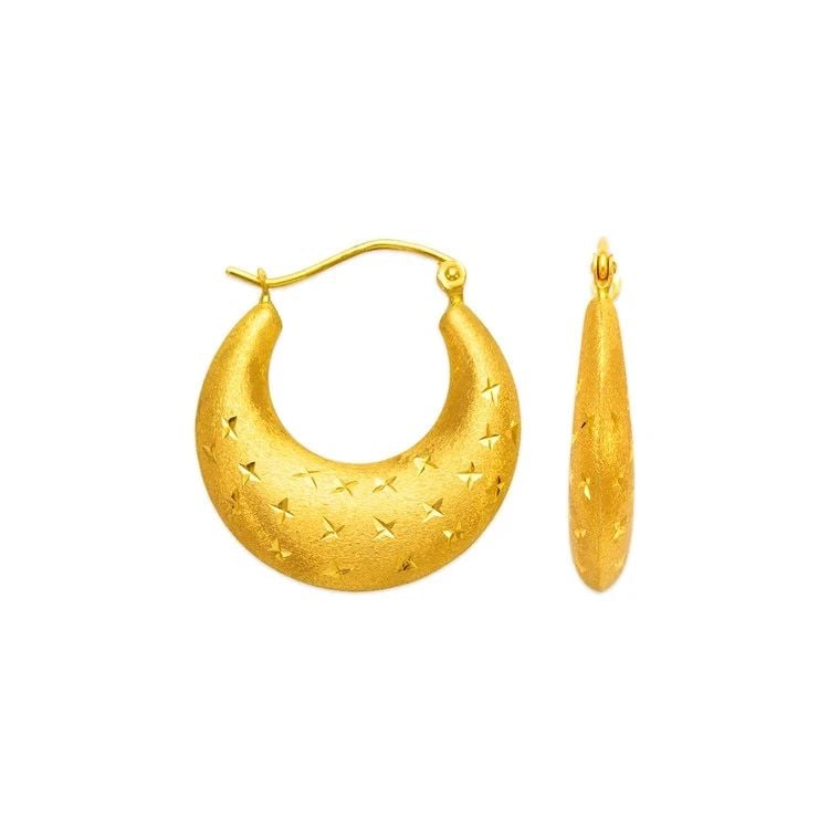 NEW 14K YELLOW GOLD HOLLOW SHRIMP HOOP EARRINGS: NEW 14K YELLOW GOLD HOLLOW SHRIMP HOOP EARRINGS HOLLOW SHRIMP HOOP EARRINGS NEW 14K YELLOW GOLD Width: Approx. 23mm Apx WEIGHT: 2.3g