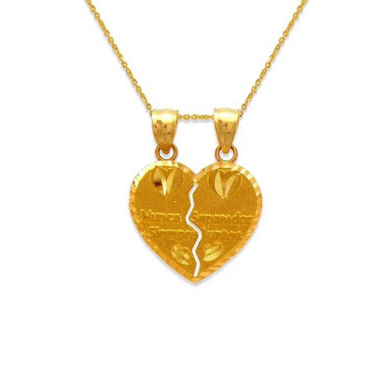 NEW 14K YELLOW GOLD TWO-PIECE NUNCA SEPARADO HEART PENDANT (1 of 2)