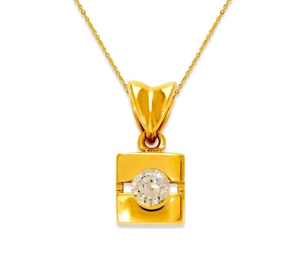 NEW 14K YELLOW GOLD CUBE PENDANT (1 of 2)