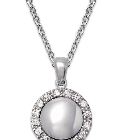 NEW 14K WHITE GOLD CIRCLE PENDANT: NEW 14K WHITE GOLD CIRCLE PENDANT CIRCLE PENDANT NEW 14K WHITE GOLD Apx. WIDTH: 13mm Apx WEIGHT: 2.3g