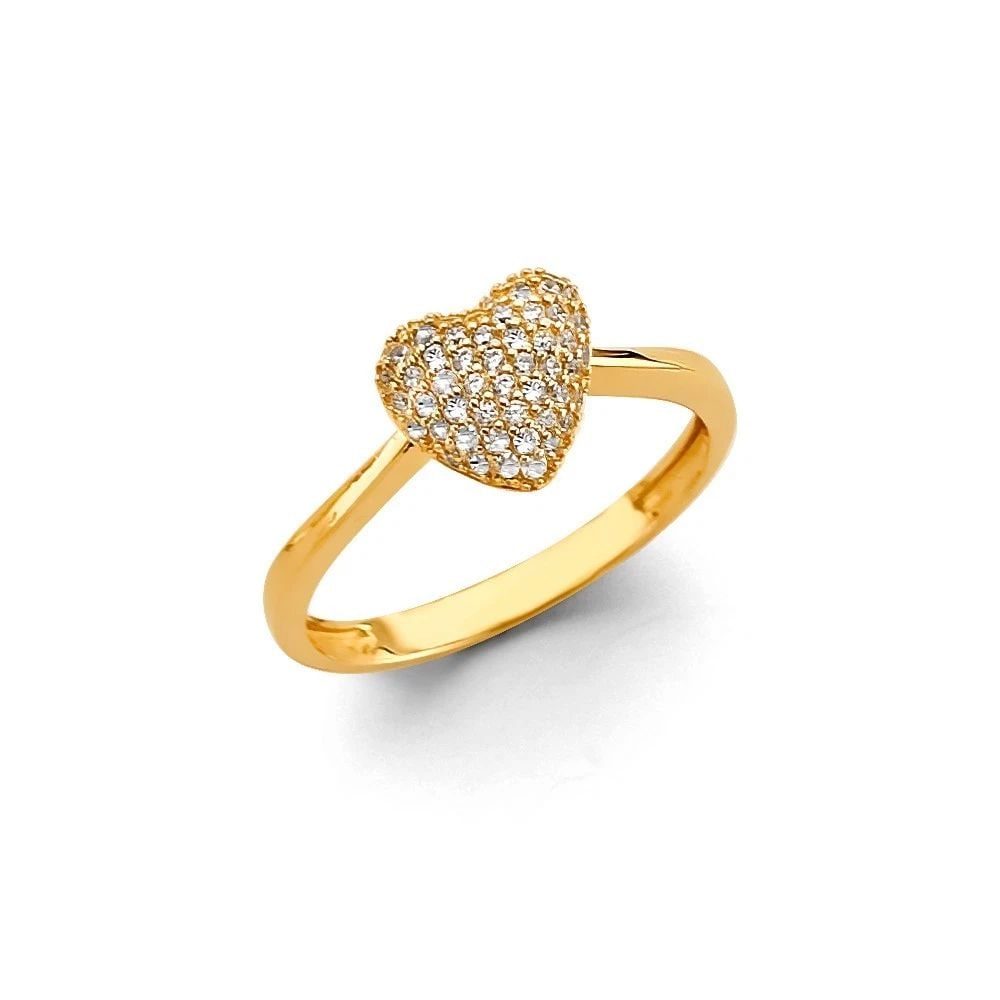 NEW 14K YELLOW GOLD HEART RING (1 of 2)