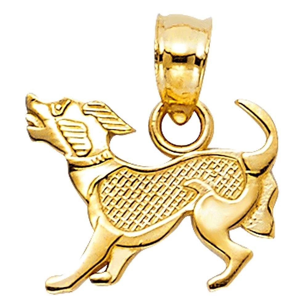 NEW 14K YELLOW GOLD PUPPY PENDANT (1 of 2)