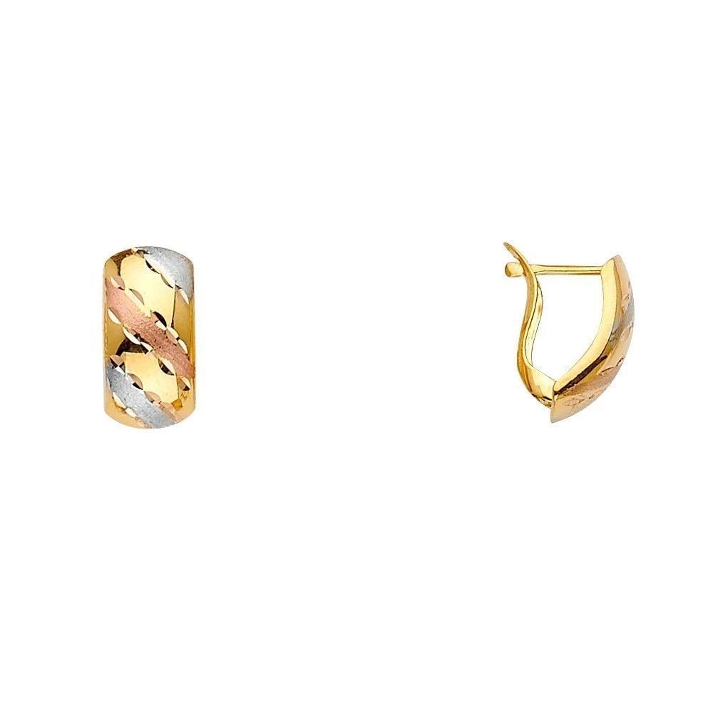 NEW 14K HALF HUGGIES EARRINGS (1 of 2)