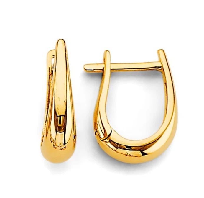 NEW 14K YELLOW GOLD POLISH U SHAPE HUGGIES EARRINGS: NEW 14K YELLOW GOLD POLISH U SHAPE HUGGIES EARRINGS POLISH U SHAPE HUGGIES EARRINGS NEW 14K YELLOW GOLD HEIGHT - 17 mm WIDTH - 12 mm Apx WEIGHT - 1.7 g