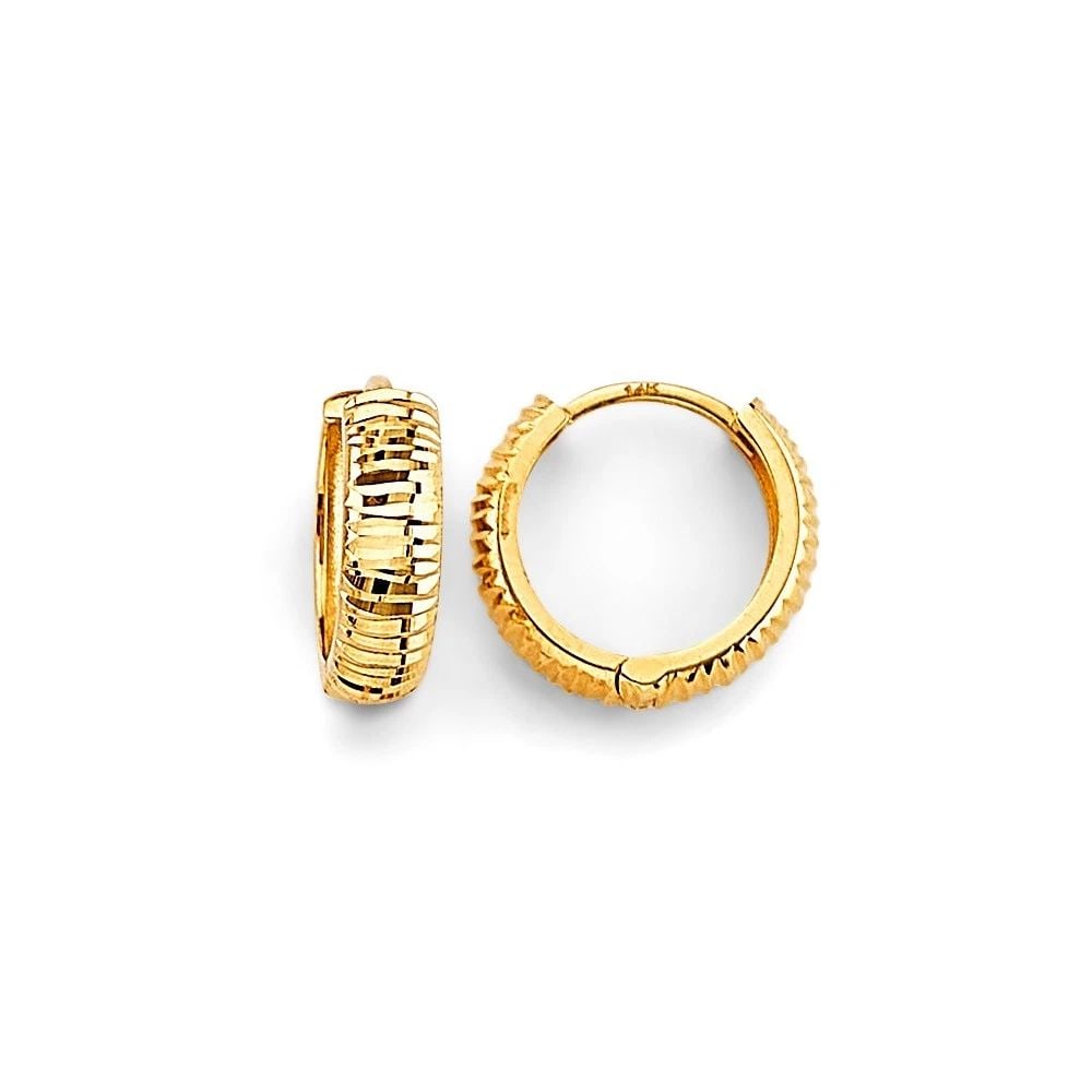 NEW 14K YELLOW GOLD HUGGIES EARRINGS (1 of 2)