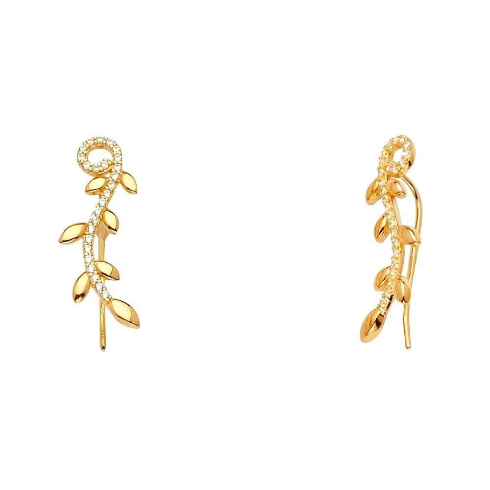 NEW 14K YELLOW GOLD FANCY CLIP STYLE EARRINGS: NEW 14K YELLOW GOLD FANCY CLIP STYLE EARRINGS FANCY CLIP STYLE EARRINGS NEW 14K YELLOW GOLD HEIGHT - 25 mm WIDTH - 5 mm Apx WEIGHT - 1.7 g