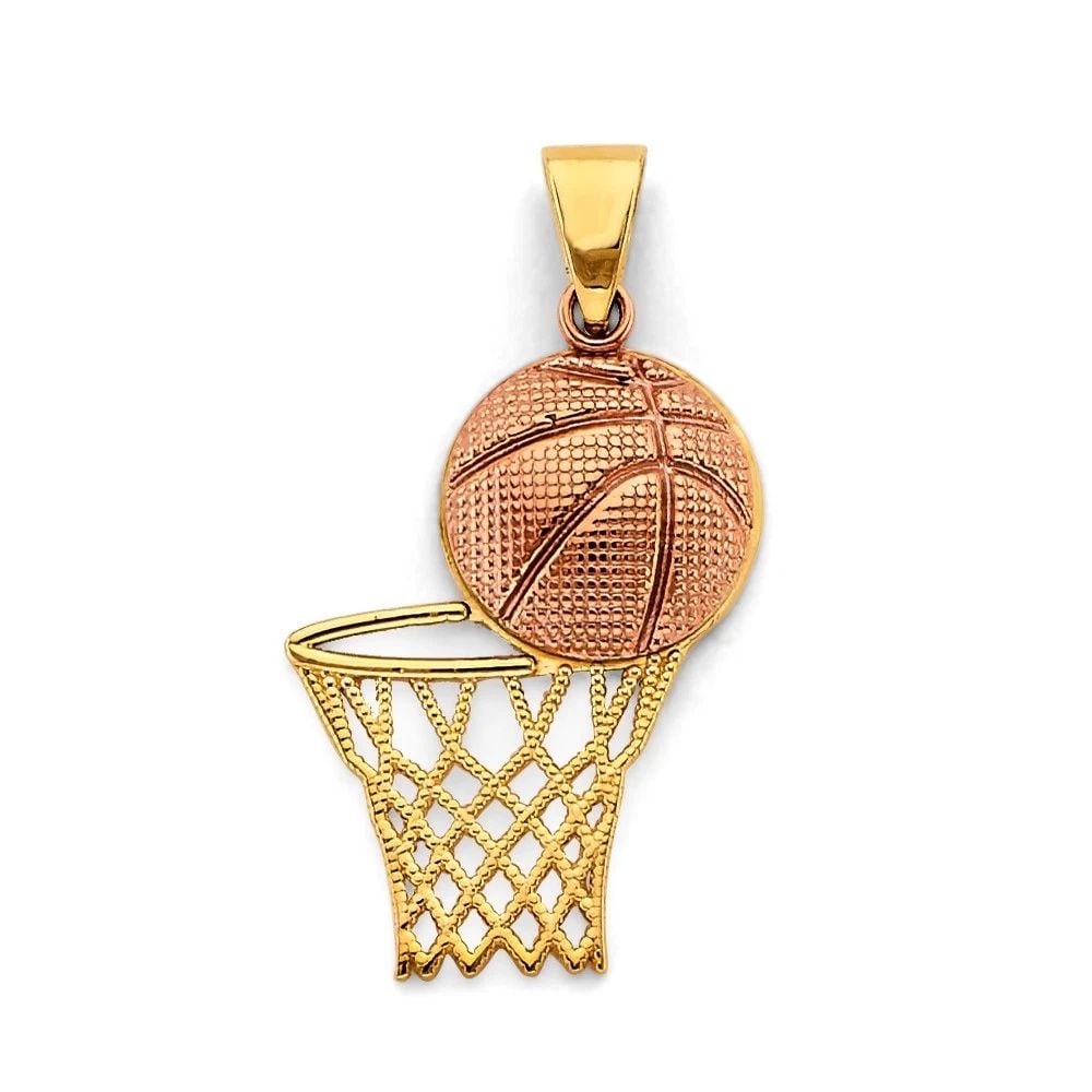 NEW 14K TWO COLOR BASKETBALL PENDANT: NEW 14K 2C BASKETBALL PENDANT NEW 14K 2C BASKETBALL PENDANT NEW 14K 2C BASKETBALL PENDANT Height : 32 mm Width : 17 mm Apx. WEIGHT : 2.2g