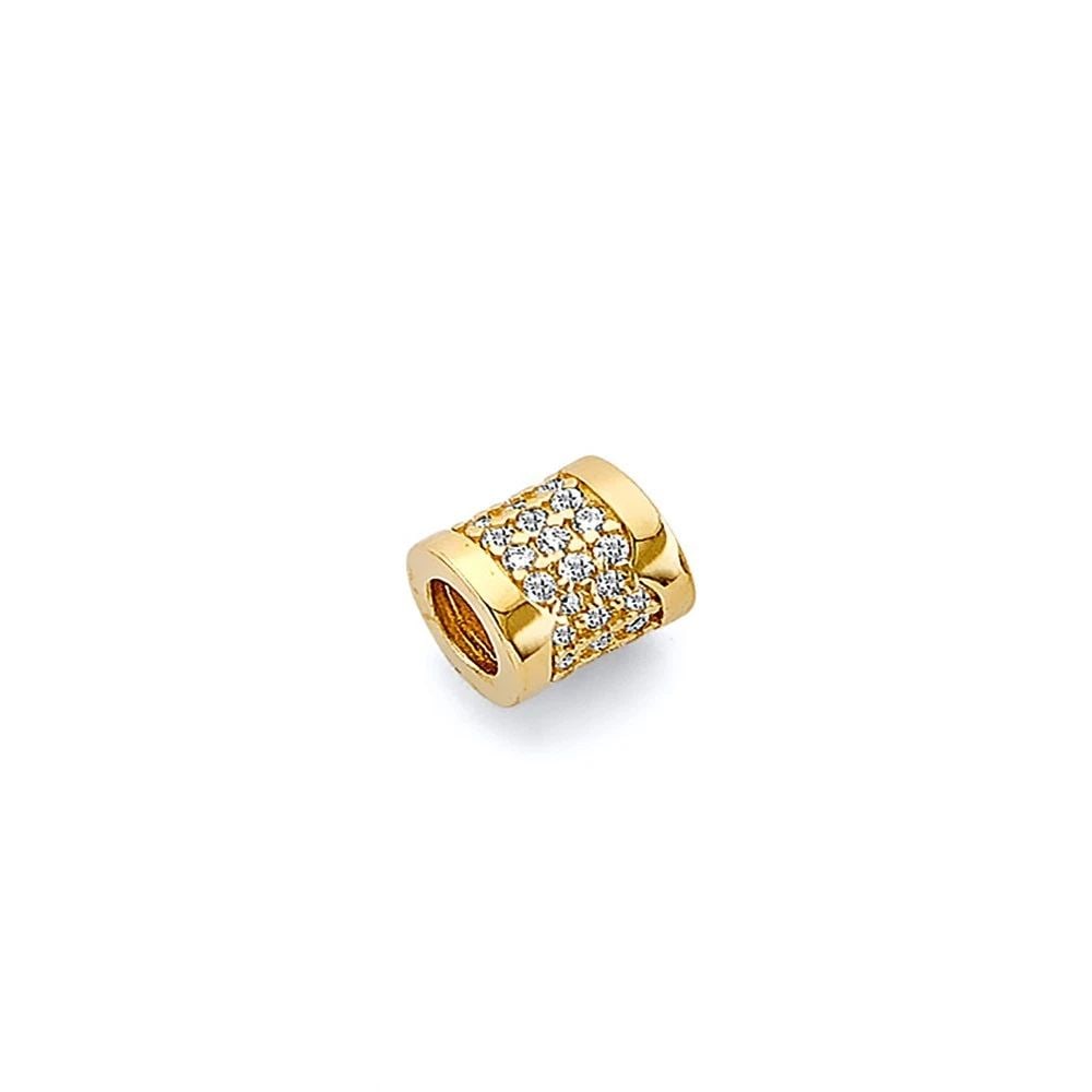 NEW 14K TWO TONE GOLD BARRELL SLIDER (1 of 2)