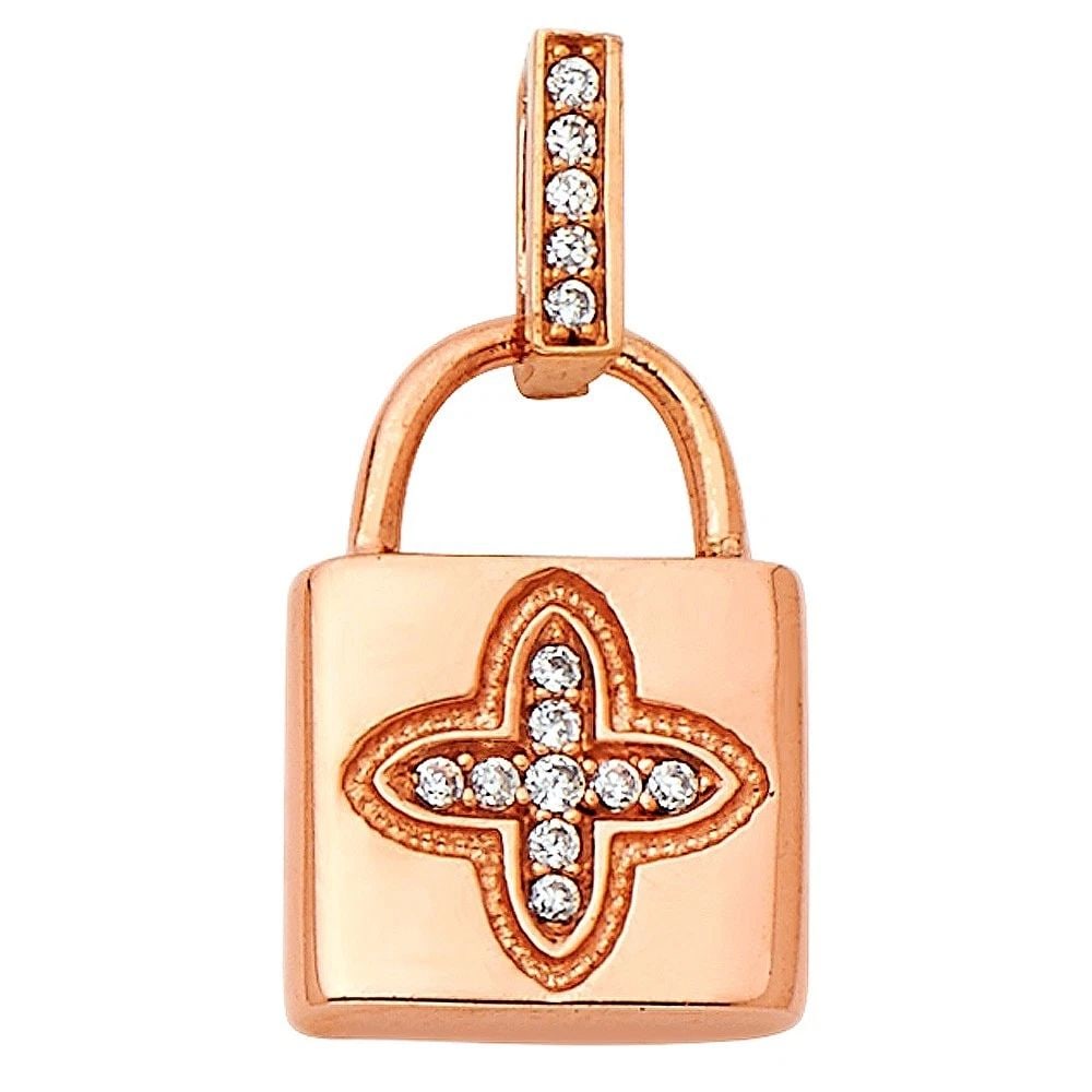 NEW 14K PINK LOCK PENDANT (1 of 2)