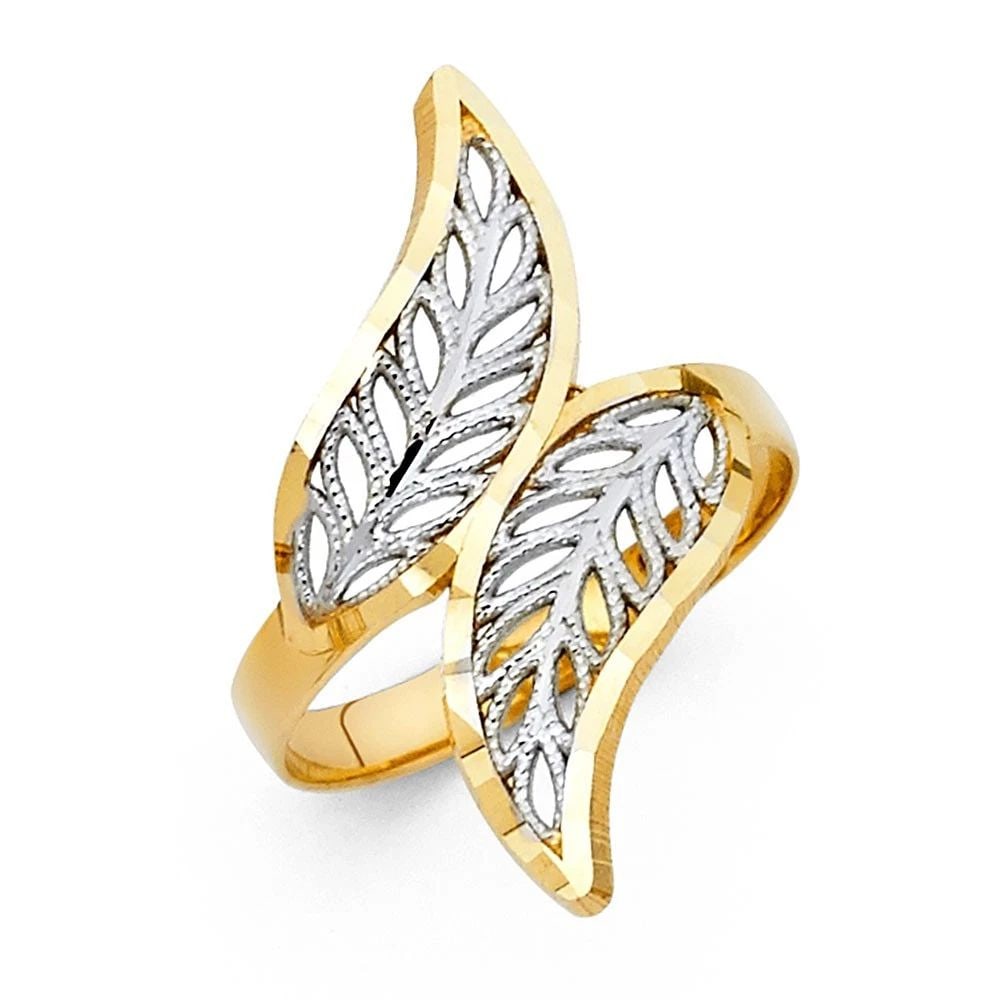 NEW 14K TWO TONE GOLD FANCY RING: NEW 14K TWO TONE GOLD FANCY RING FANCY RING NEW 14K TWO TONE GOLD WIDTH : 26 mm WEIGHT : 2.2g