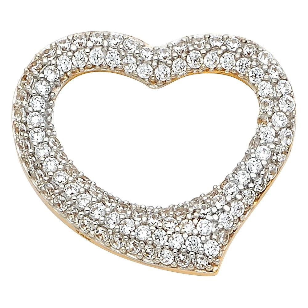 NEW 14K TWO TONE GOLD HEART PENDANT: NEW 14K TWO TONE GOLD HEART PENDANT HEART PENDANT NEW 14K TWO TONE GOLD Height : 19 mm Width : 21 mm Apx. WEIGHT : 2.2g