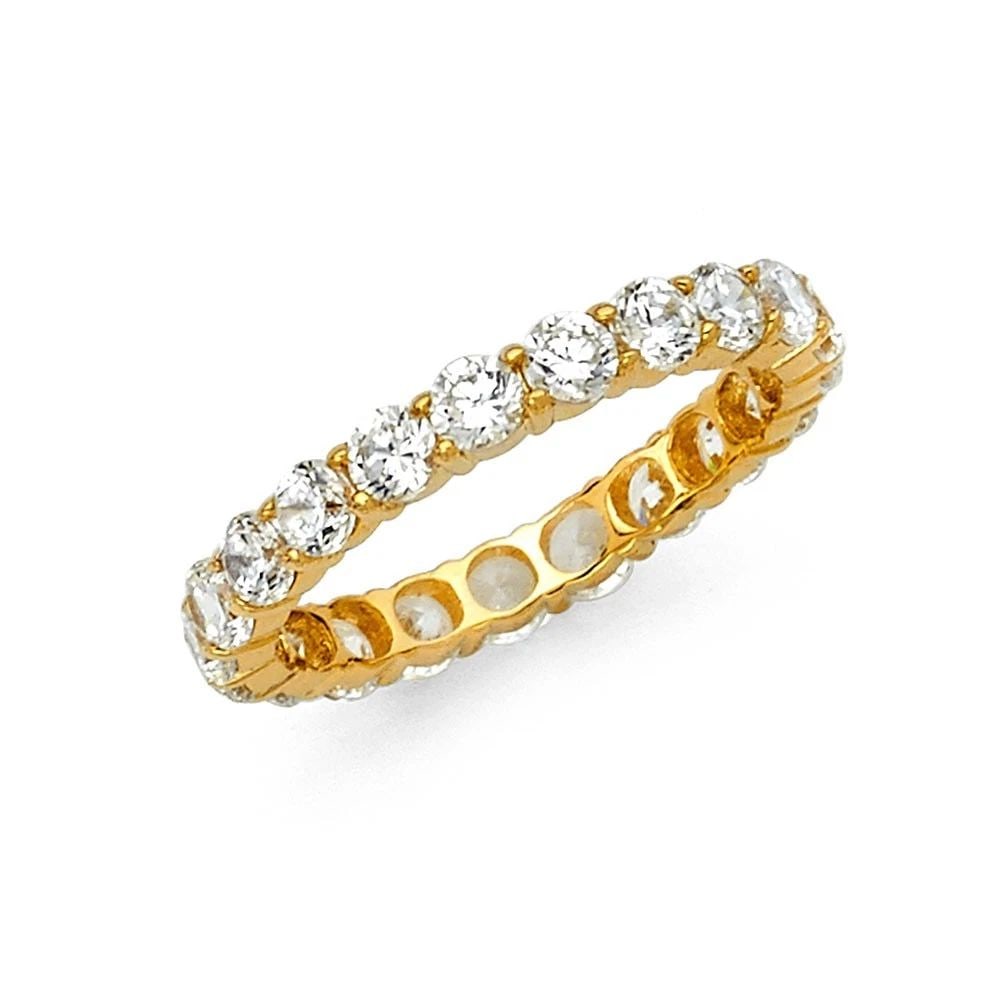 NEW 14K YELLOW GOLD ROUND ETERNITY PRONG SET BAND: NEW 14K YELLOW GOLD ROUND ETERNITY PRONG SET BAND ROUND ETERNITY PRONG SET BAND NEW 14K YELLOW GOLD WIDTH : WEIGHT : 2.2g