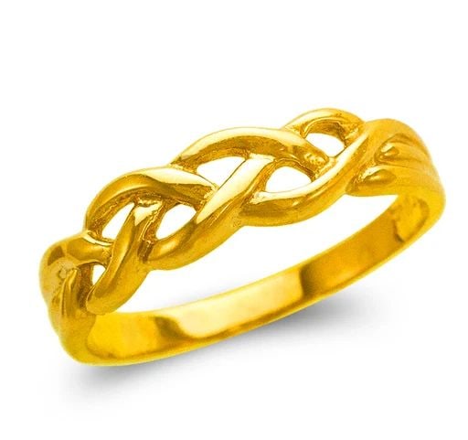 NEW 14K YELLOW GOLD LADIES WEAVED DESIGN RING (1 of 2)