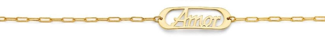 NEW 14K YELLOW GOLD AMOR CENTER ID BRACELET (1 of 2)