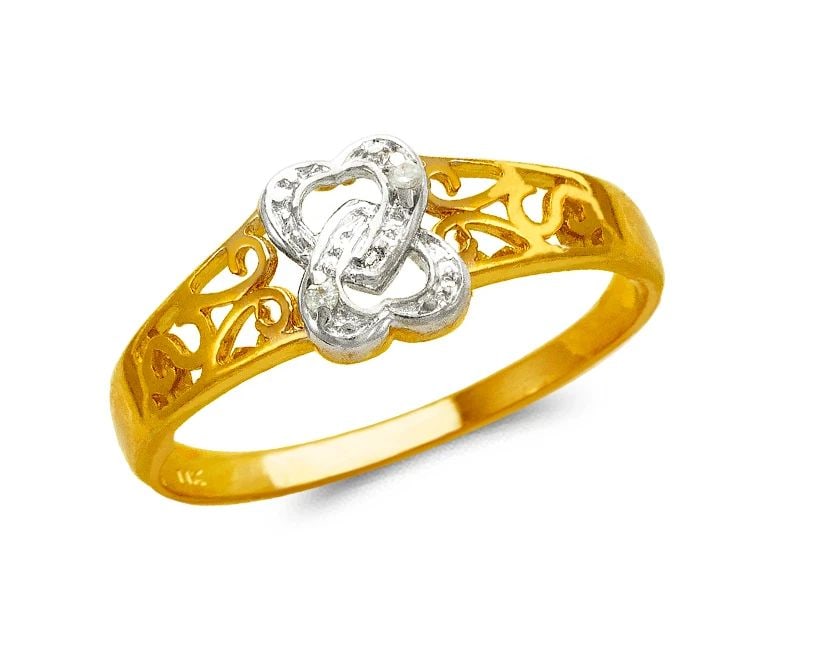 NEW 14K TWO TONE GOLD LADIES FASHION HEART RING: NEW 14K TWO TONE GOLD LADIES FASHION HEART RING LADIES FASHION HEART RING NEW 14K TWO TONE GOLD Apx. WIDTH: 8mm Apx. WEIGHT: 2.2g