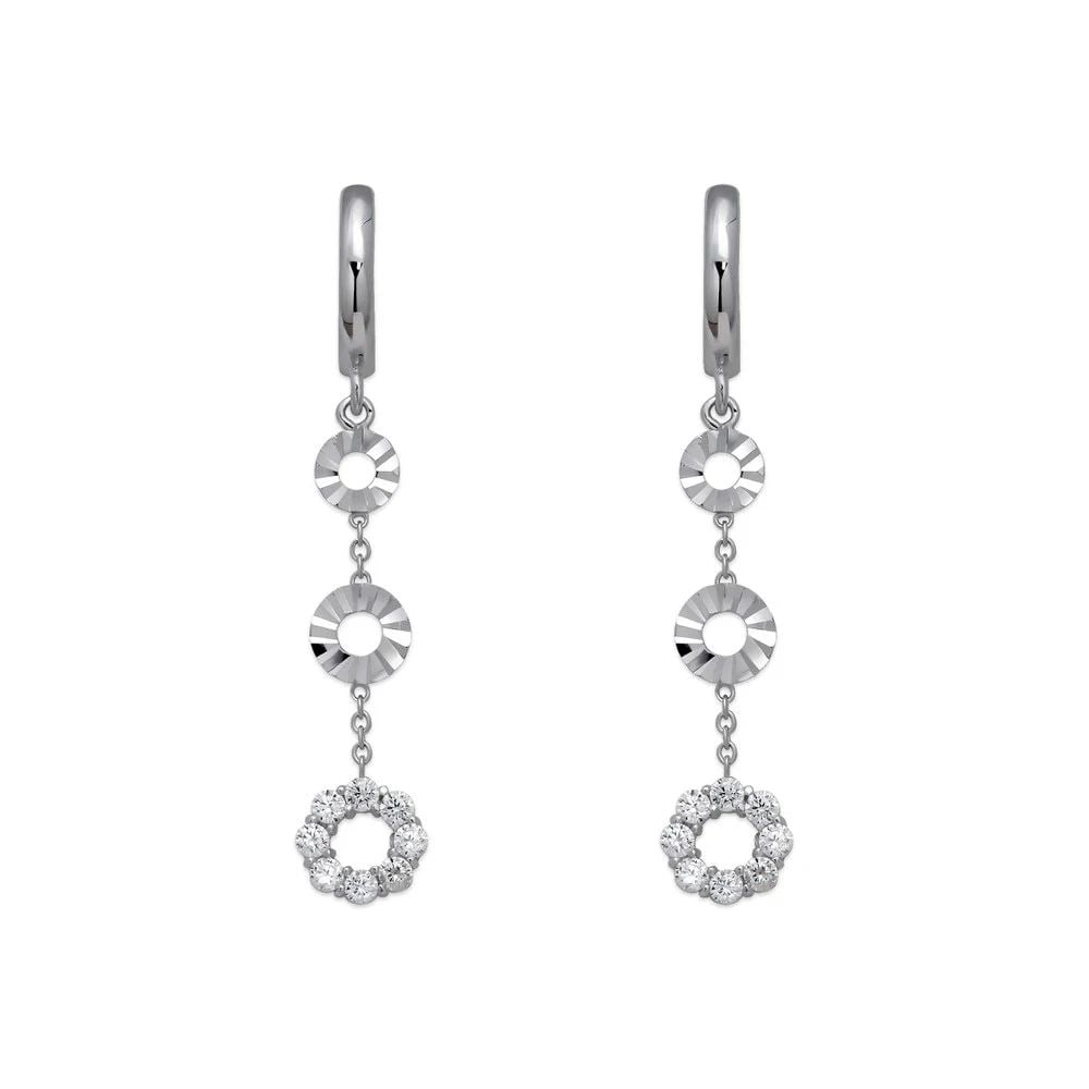 NEW 14K WHITE GOLD FANCY HEART AND STAR EARRINGS: NEW 14K WHITE GOLD FANCY HEART AND STAR EARRINGS FANCY HEART AND STAR EARRINGS NEW 14K WHITE GOLD Width: Approx. 11x32mm Apx WEIGHT: 2.2g