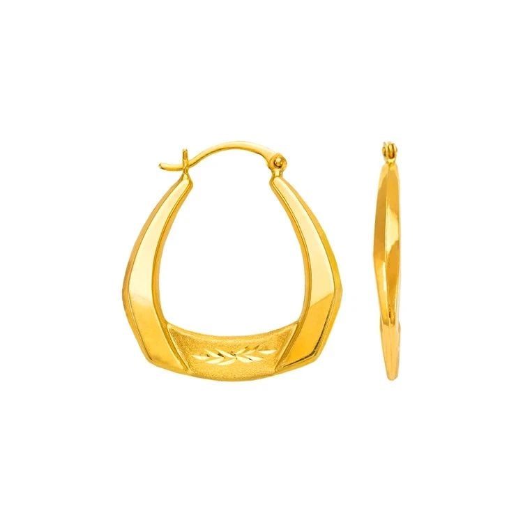 NEW 14K YELLOW GOLD HOLLOW SHRIMP HOOP EARRINGS: NEW 14K YELLOW GOLD HOLLOW SHRIMP HOOP EARRINGS HOLLOW SHRIMP HOOP EARRINGS NEW 14K YELLOW GOLD Width: Approx. 26mm Apx WEIGHT: 2.2g