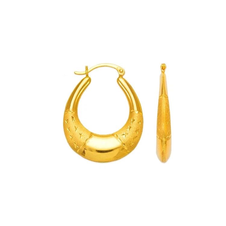 NEW 14K YELLOW GOLD HOLLOW SHRIMP HOOP EARRINGS: NEW 14K YELLOW GOLD HOLLOW SHRIMP HOOP EARRINGS HOLLOW SHRIMP HOOP EARRINGS NEW 14K YELLOW GOLD Width: Approx. 24mm Apx WEIGHT: 2.2g
