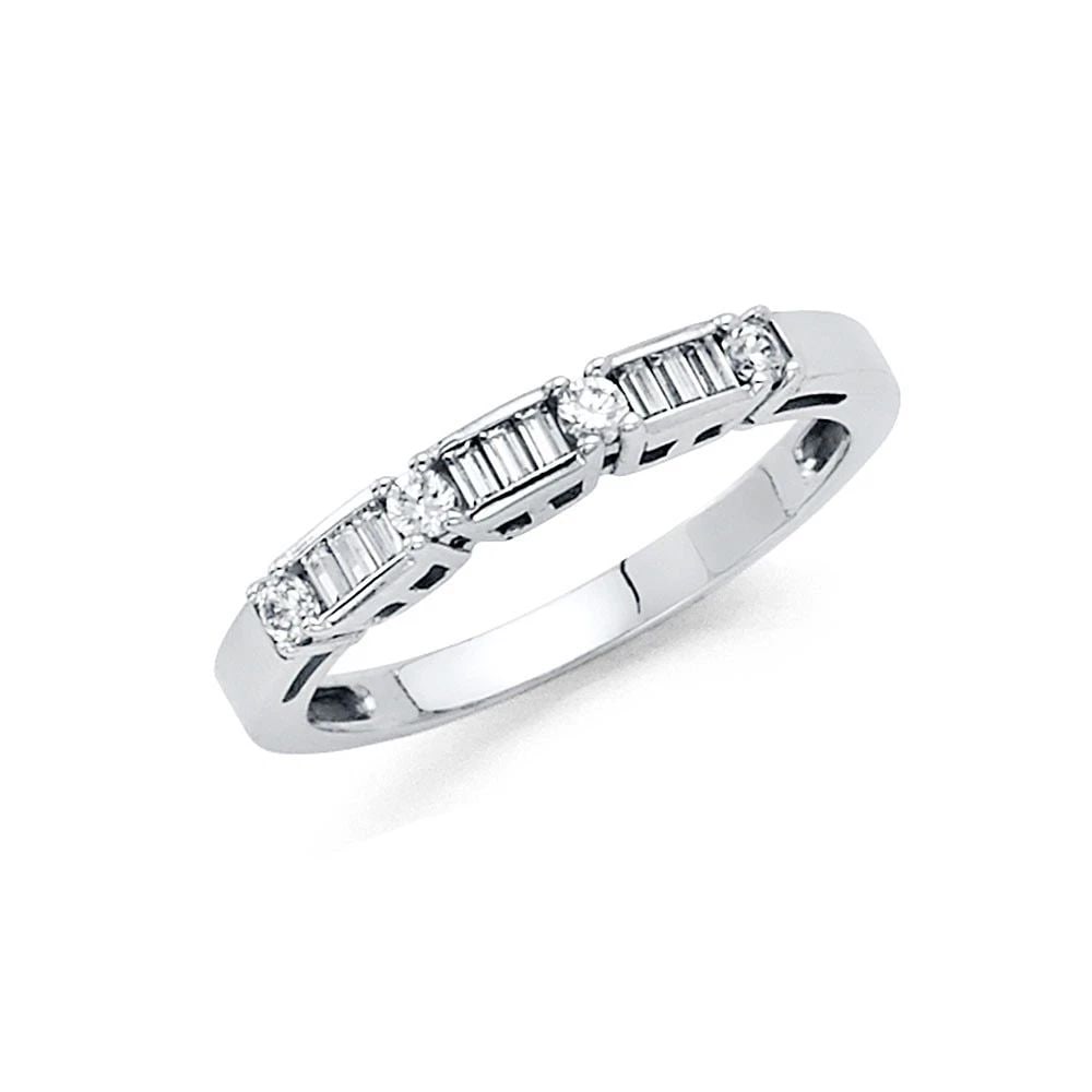 NEW 14K WHITE GOLD LADIES WEDDING BAND: NEW 14K WHITE GOLD LADIES WEDDING BAND LADIES WEDDING BAND NEW 14K WHITE GOLD WIDTH: 3, 4 mm Apx. WEIGHT: 2.2g