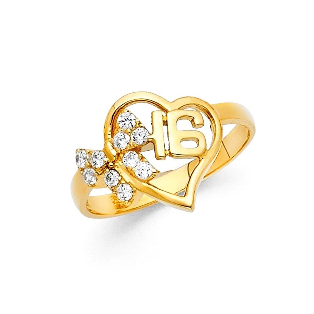 NEW 14K YELLOW GOLD 16 YEARS RING (1 of 2)