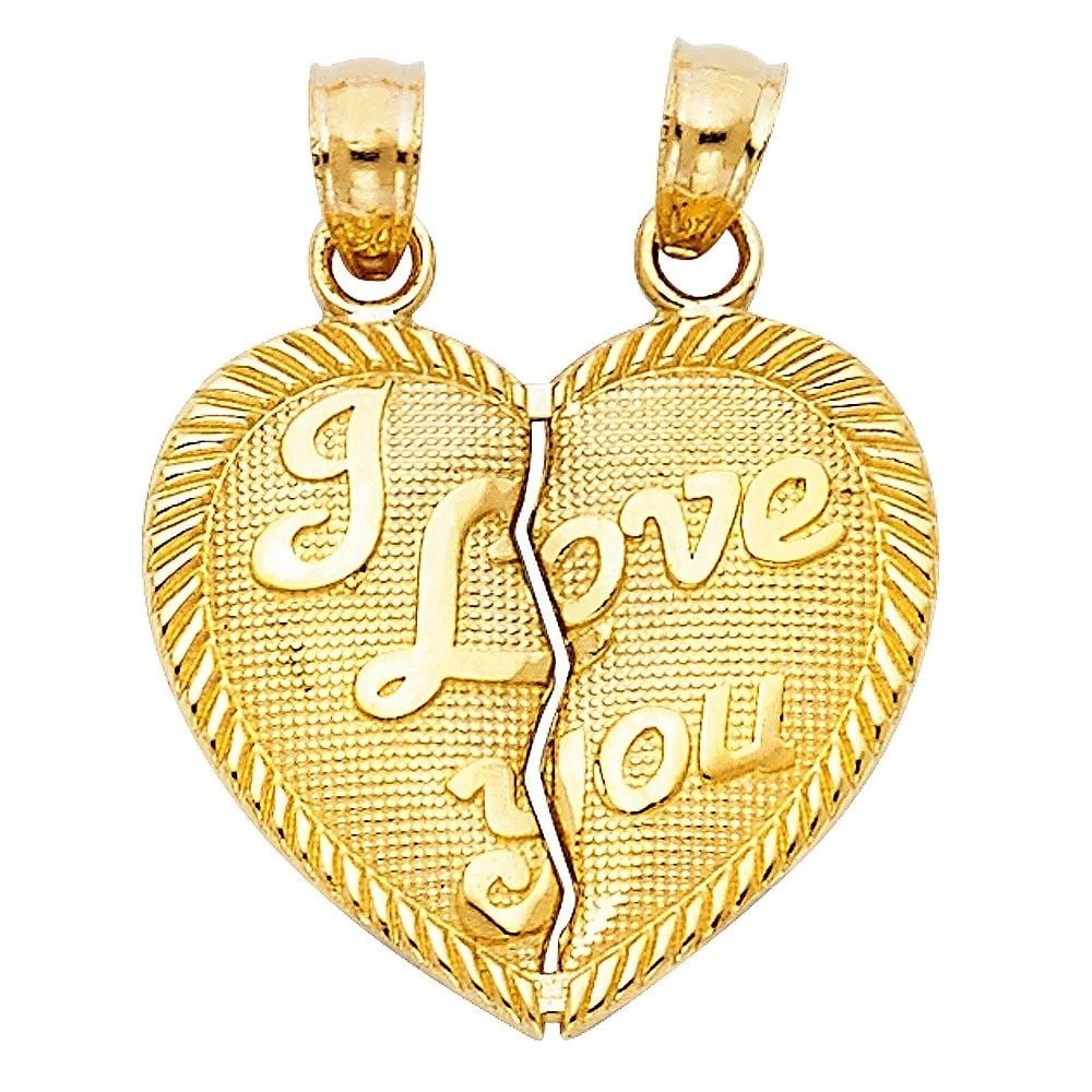 NEW 14K YELLOW GOLD HEART PENDANT (PT407) (1 of 2)