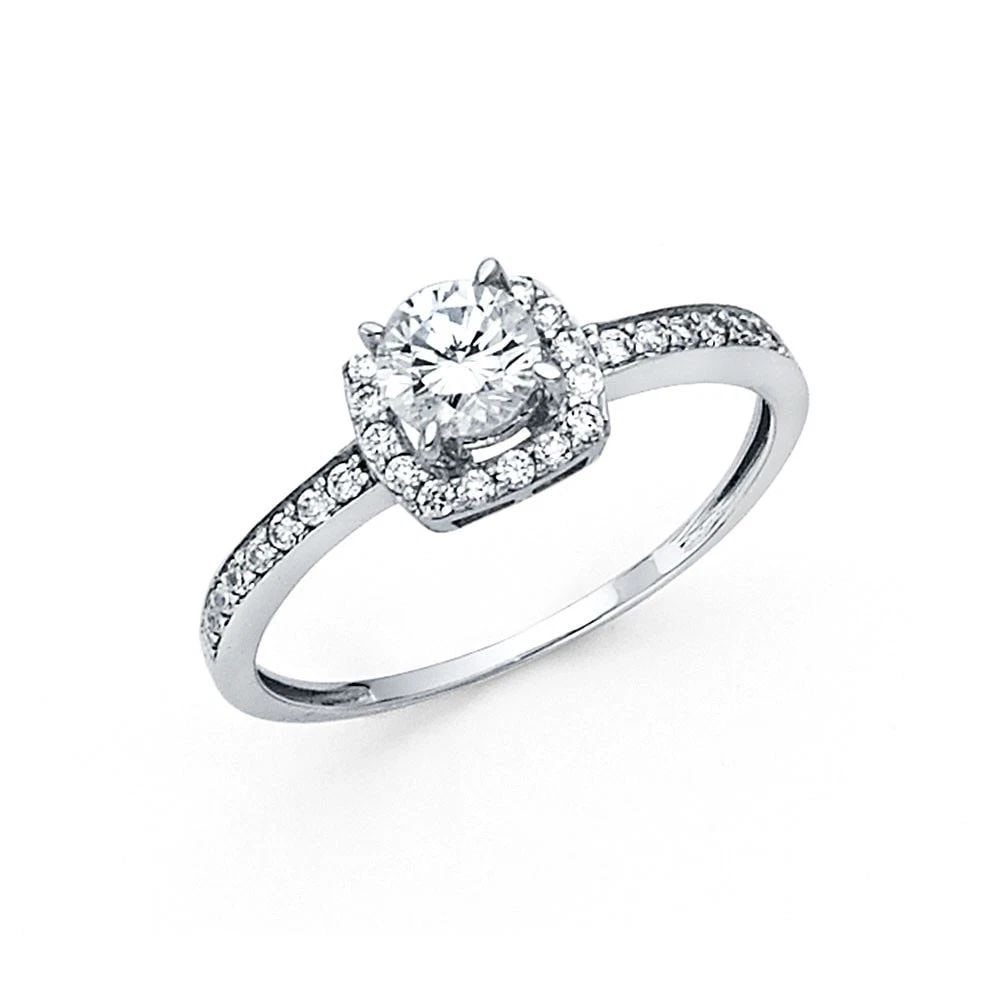 NEW 14K WHITE GOLD ENGAGEMENT RING: NEW 14K WHITE GOLD ENGAGEMENT RING ENGAGEMENT RING NEW 14K WHITE GOLD WIDTH : 1.5 mm WEIGHT : 2.1g