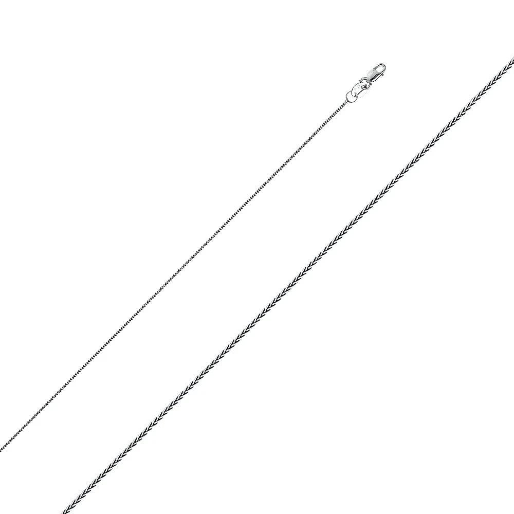 NEW 14K WHITE GOLD 020(0.9MM) ROUND WHEAT CHAIN: 14K WHITE GOLD 020(0.9MM) ROUND WHEAT CHAIN 020(0.9MM) ROUND WHEAT CHAIN NEW 14K WHITE GOLD WIDTH: 0.9mm AVERAGE Apx WEIGHT: 1.7g