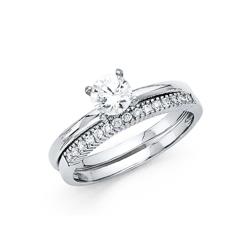 NEW 14K WHITE GOLD ENGAGEMENT RING: NEW 14K WHITE GOLD ENGAGEMENT RING ENGAGEMENT RING NEW 14K WHITE GOLD WIDTH : 2 mm WEIGHT : 2.1g