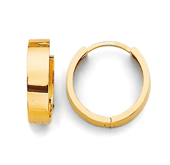 NEW 14K YELLOW GOLD PLAIN HUGGIES EARRINGS: NEW 14K YELLOW GOLD PLAIN HUGGIES EARRINGS PLAIN HUGGIES EARRINGS NEW 14K YELLOW GOLD HEIGHT - 15 mm WIDTH - 15 mm Apx WEIGHT - 1.6 g