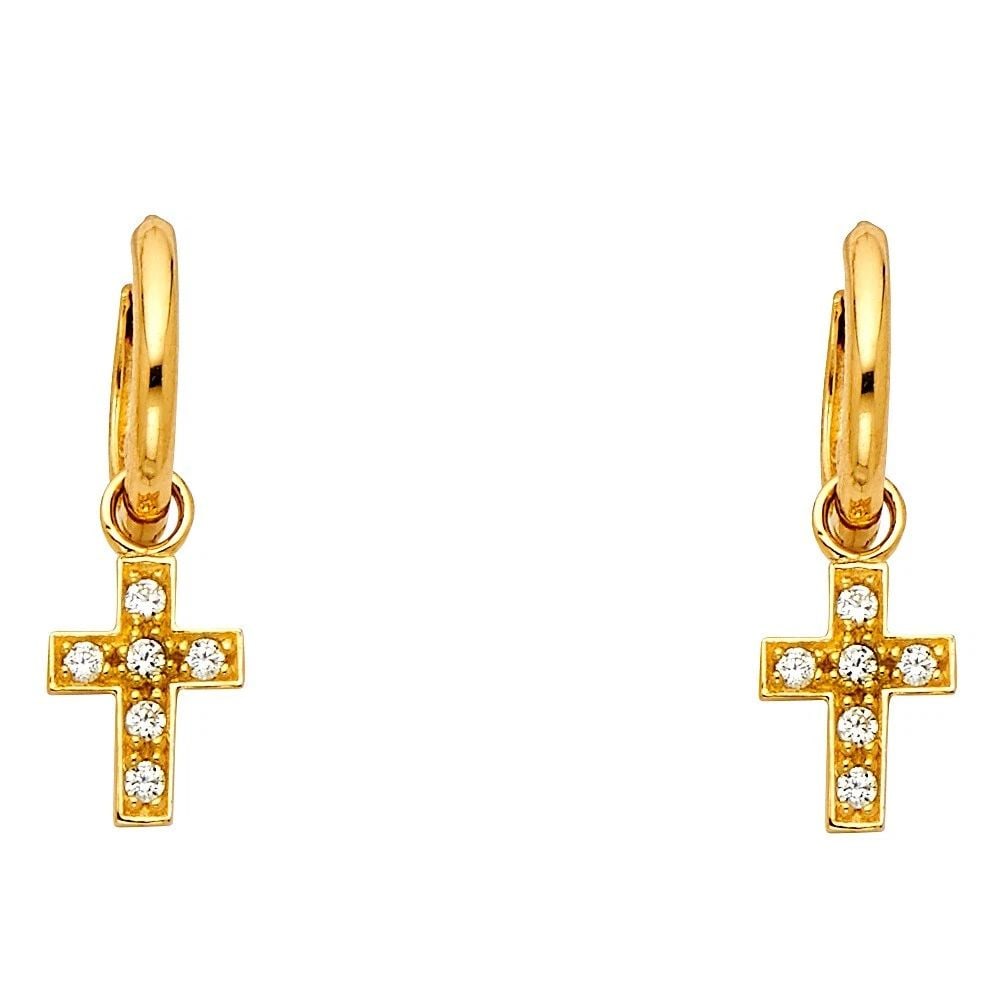 NEW 14K YELLOW GOLD DANGLE HUGGIES EARRINGS: NEW 14K YELLOW GOLD DANGLE HUGGIES EARRINGS DANGLE HUGGIES EARRINGS NEW 14K YELLOW GOLD HEIGHT - 26 mm WIDTH - 8 mm Apx WEIGHT - 1.6 g