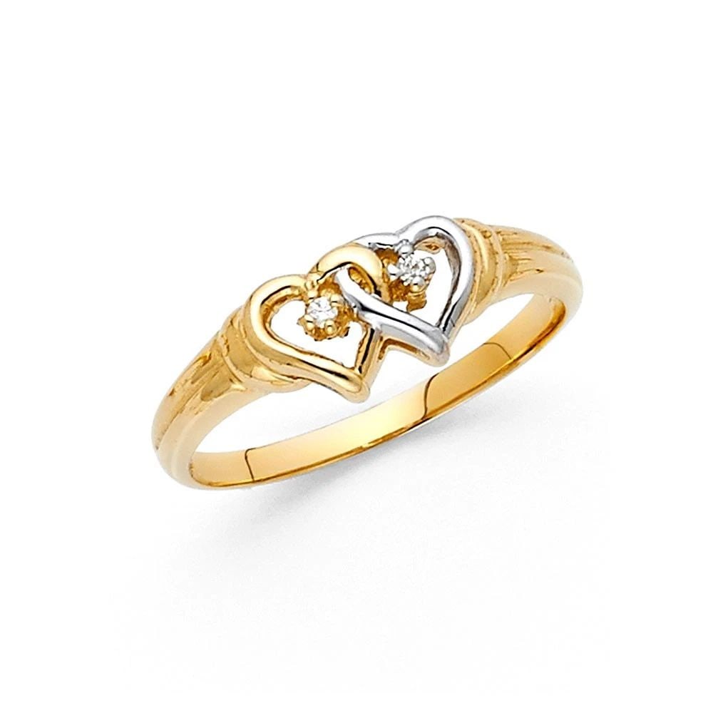 NEW 14K TWO TONE GOLD HEART RING: NEW 14K TWO TONE GOLD HEART RING HEART RING NEW 14K TWO TONE GOLD WIDTH: 7 mm Apx. WEIGHT: 2.1 g