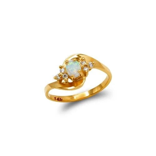 NEW 14K YELLOW GOLD LADIES OPAL RING (1 of 2)