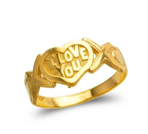 NEW 14K YELLOW GOLD LADIES I LOVE YOU FILIGREE RING: NEW 14K YELLOW GOLD LADIES I LOVE YOU FILIGREE RING LADIES I LOVE YOU FILIGREE RING NEW 14K YELLOW GOLD SIZE Apx: 9mm Apx WEIGHT: 2.1g