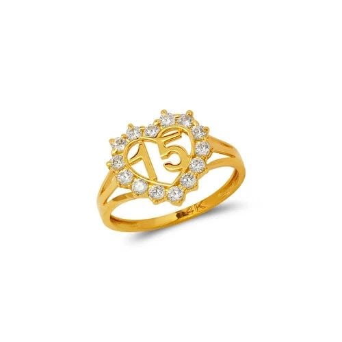 NEW 14K YELLOW GOLD LADIES 15 ANOS RING: NEW 14K YELLOW GOLD LADIES 15 ANOS RING LADIES 15 ANOS RING NEW 14K YELLOW GOLD Apx. SIZE: 13mm Apx. WEIGHT: 2.1g