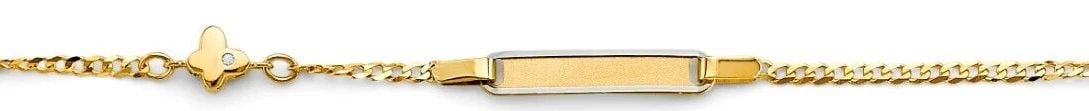 NEW 14K TWO TONE GOLD BABY ID WITH BUTTERFLY BRACELET (1 of 2)